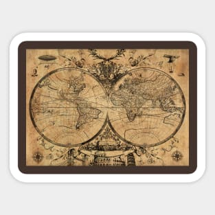 world map vintage Sticker